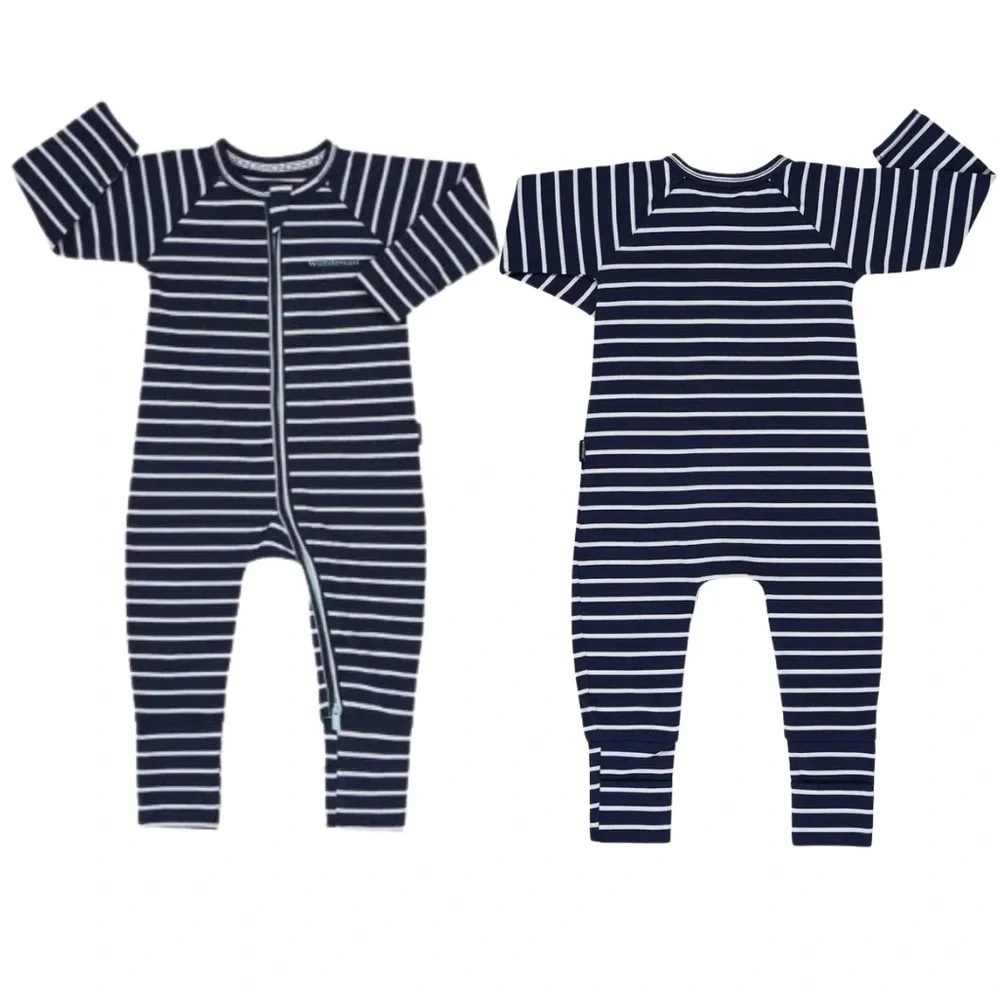 👶 Bundle: 3 Bonds Wondersuit Two-Way Zip Onesies w/ Foot Cuffs | 18-24M / Sz 2 - Picture 2 of 10
